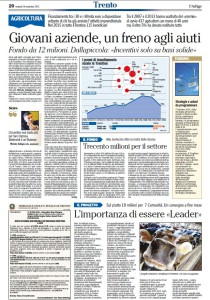 Adige - Giovani aziende un freno agli aiuti 24.11.2015