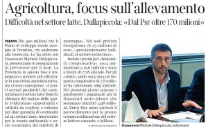 Corriere del Trentino - Agricoltura focus sull’allevamento 24.11.2015