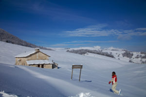 paesaggio invernale presso la località Sega di Ala sui Monti Lessini, Trentino Alto Adige