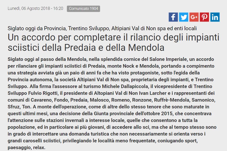 accordo sci mendola.